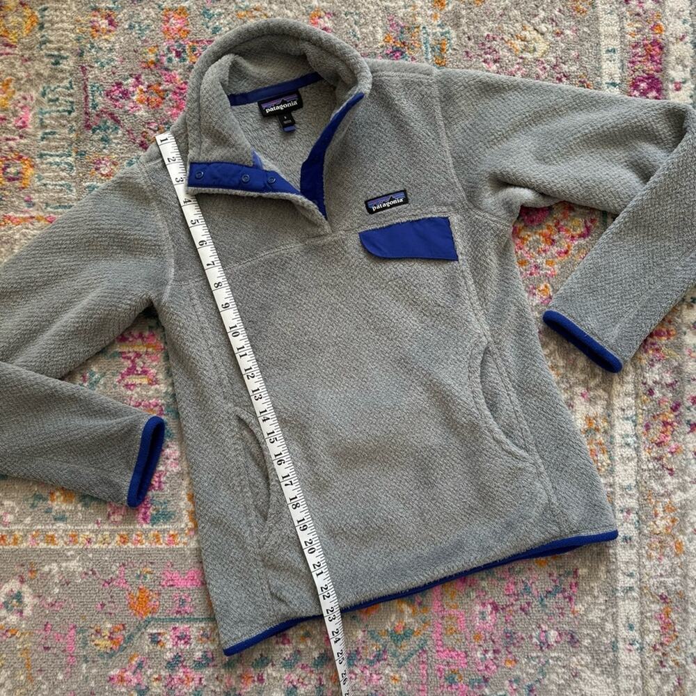 Patagonia Re-Tool Snap-T Fleece Grey Blue Pullover Sweater Women’s Size Small - Picture 5 of 10